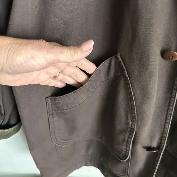 Vintage LL Bean Barn Coat Oversized Chore Jacket Detachable Wool Lined XL Tall - Picture 7 of 16